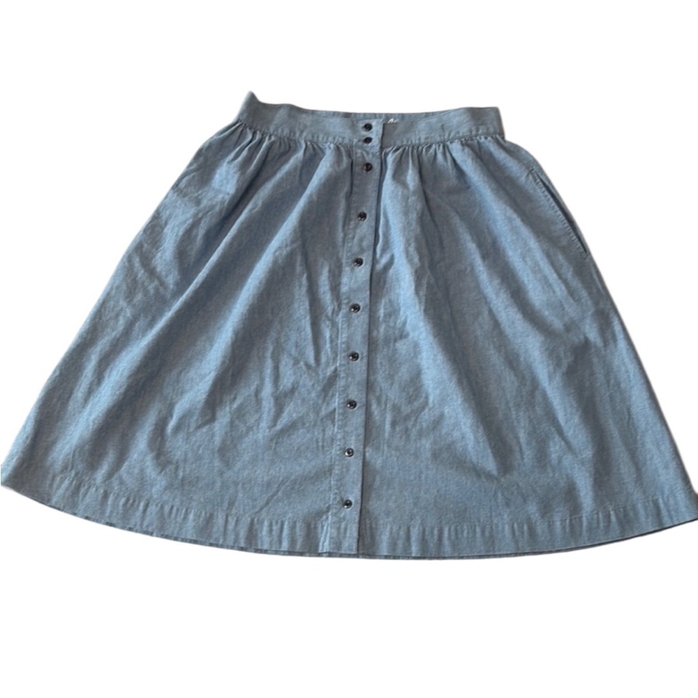Madewell Blue Midi A-Line Skirt